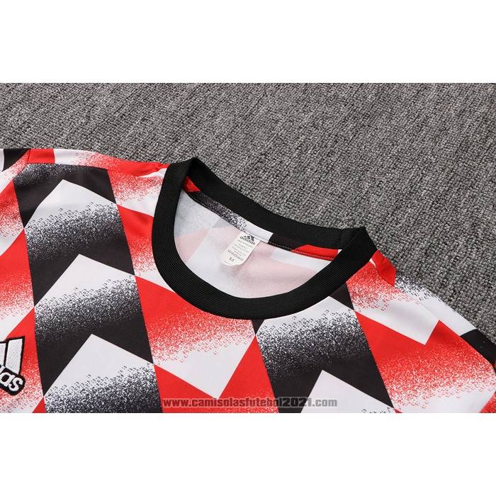 Fato de Treino Manchester United Manga Curta 2022-2023 Preto Y Vermelho